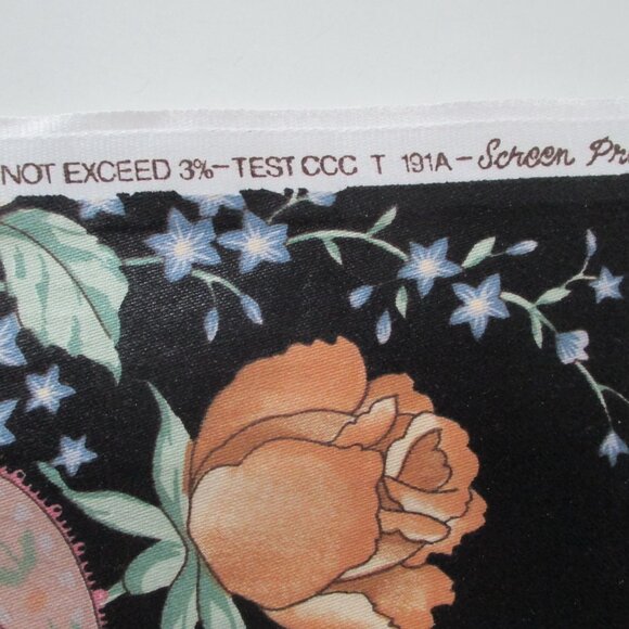 4-1/3 yards 55" House Home Polished Cotton Chintz 1988 Rose Bouquets Ribbons - Picture 7 of 7